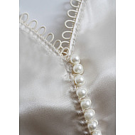 Nasturi / perle de cusut, Ø8 mm (pachet 20 buc.) - alb sidefat