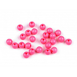 Mărgele din plastic, Ø8 mm (pachet 25 buc.) - roz