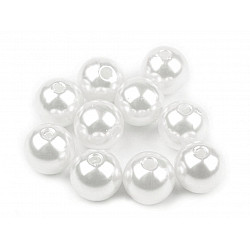 Perle plastic Glance, Ø10 mm (pachet 20 g) - alb