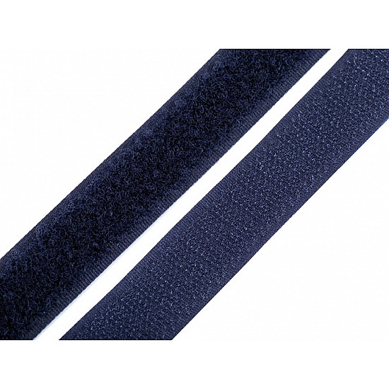 Bandă arici, complet (puf + scai), 20 mm, albastru parizian - la rola