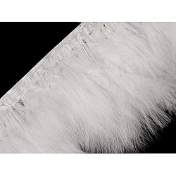 Bandă din pene de barză marabou, lățime 17 cm x 1.8 m - alb
