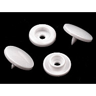 Capse plastic diametru 12 mm (pachet 50 seturi) - alb