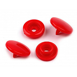 Capse plastic diametru 12 mm (pachet 50 seturi) - roșu