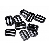 Reglor / Cataramă plastic, lățime 25 mm (pachet 10 buc.) - negru