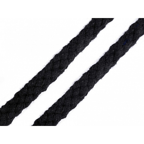Șnur bumbac, Ø10-12 mm (card 10 m) - negru