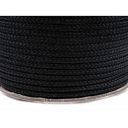 Șnur poliester PES, Ø2 mm (rola 50 m) - negru