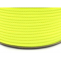 Șnur poliester PES, Ø4 mm (rola 100 m) - galben - neon