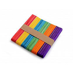 Bețișoare din lemn colorate (pachet 50 buc.) - 1 x 11.4 cm