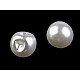 Perle de cusut / nasturi, Ø14 mm, crem sidefat, 10 buc.