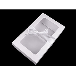 Cutie cu fereastră și fundă (pachet 5 Buc.) - alb