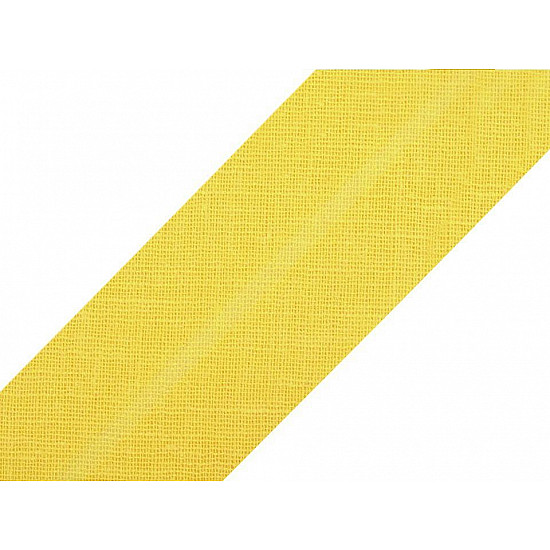 Bandă bias din bumbac, lățime 20 mm (card 25 m) - galben deschis
