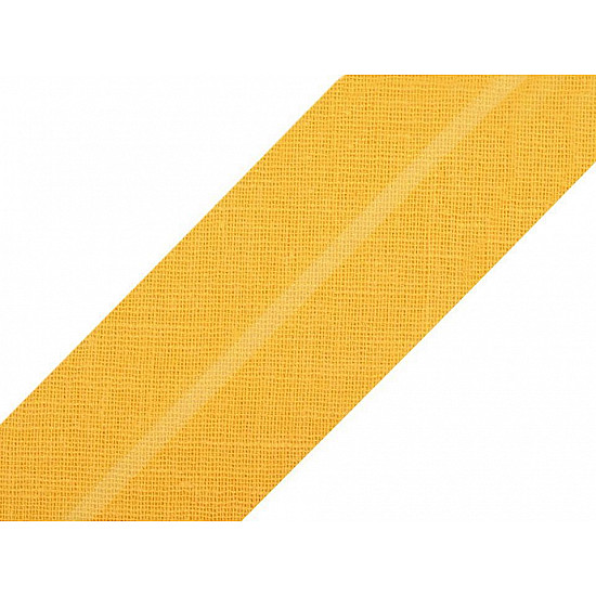 Bandă bias din bumbac, lățime 20 mm (card 25 m) - galben gălbenuș