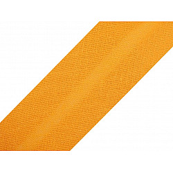 Bandă bias din bumbac, lățime 20 mm (card 25 m) - portocaliu dovleac