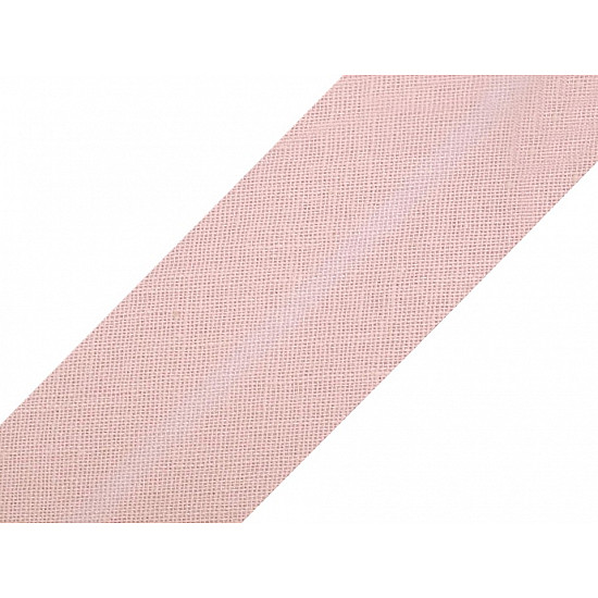 Bandă bias din bumbac, lățime 20 mm (card 25 m) - roz foarte deschis