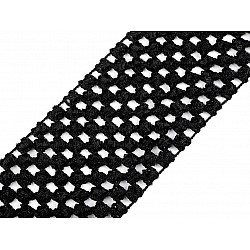 Bandă elastica croșetată TUTU la metru, lățime 7 cm - negru