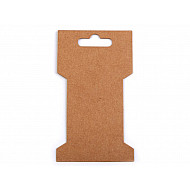 Card expunere panglici / șnururi, 6,6x11,5 cm (pachet 20 Buc.) - maro natural