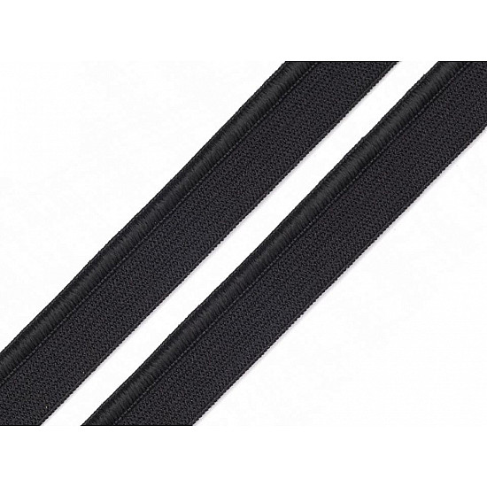 Elastic cu paspoal, lățime 11 mm (card 25 m) - negru