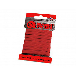 Elastic lat simplu, lățime 7 mm (card 5 m) - roșu carmin