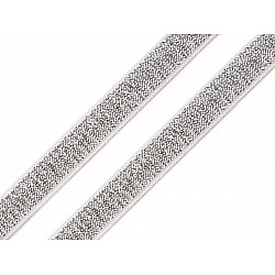 Elastic moale confecții / bretele cu lurex la metru, lățime 10 mm - argintiu