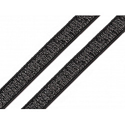 Elastic moale confecții / bretele cu lurex la metru, lățime 10 mm - negru