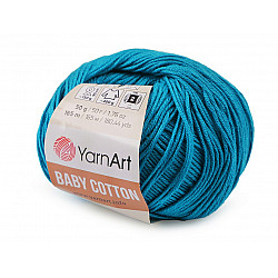 Fir de tricotat Baby Cotton, 50 g - albastru azur