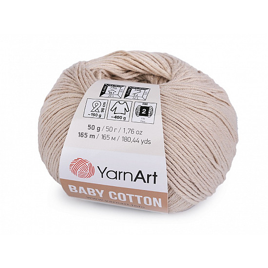 Fir de tricotat Baby Cotton, 50 g - bej deschis