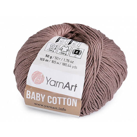 Fir de tricotat Baby Cotton, 50 g - bej închis