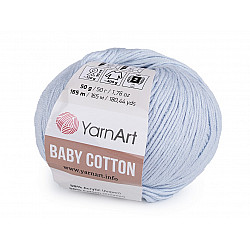 Fir de tricotat Baby Cotton, 50 g - bleu gheață