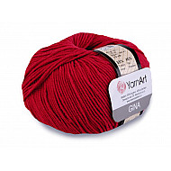 Fir de tricotat Gina / Jeans, 50 g - roșu