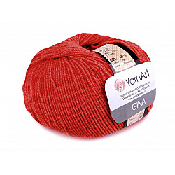 Fir de tricotat Gina / Jeans, 50 g - roșu deschis