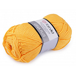 Fir de tricotat Gina Plus, 100 g - galben muștar
