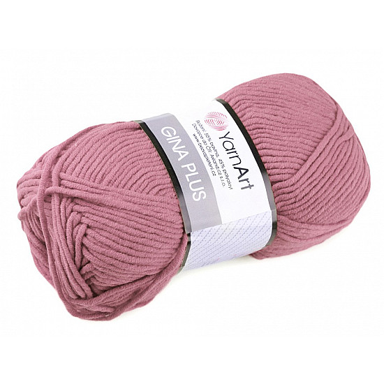 Fir de tricotat Gina Plus, 100 g - roz vintage