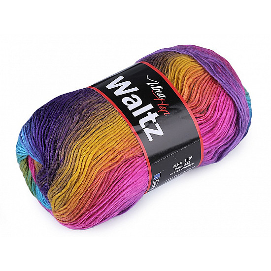 Fir de tricotat Waltz, 100 g, multicolor
