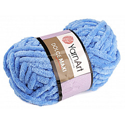 Fir de tricotat plușat Dolce Maxi, 200 g, albastru celest
