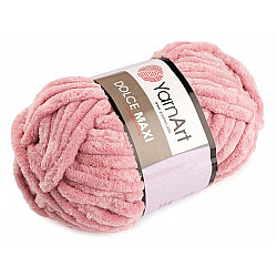 Fir de tricotat plușat Dolce Maxi, 200 g, roz pudrat
