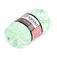 Fir de tricotat plușat Velour, 100 g, verde mentă