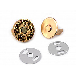 Închizatori / Capse magnetice, Ø10 mm, auriu clasic, 5 seturi