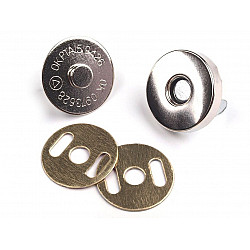 Închizatori / Capse magnetice, finisaj nichel, Ø18 mm, 5 set.