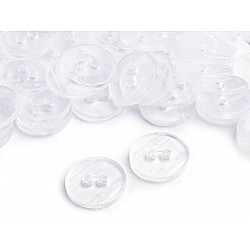 Nasturi plastic, 2 găuri, mărimea Ø15 mm, transparent, 50 buc.