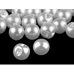 Perle de cusut / nasturi, Ø10 mm, alb sidefat, 20 buc.