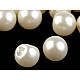 Perle de cusut / nasturi, Ø14 mm, crem sidefat, 10 buc.