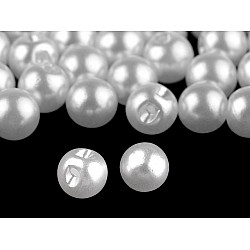 Perle de cusut / nasturi, Ø9 mm, alb sidefat, 20 buc.