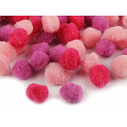 Pompoane mix culori, Ø20 mm, roz, 1 pungă