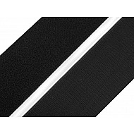 Bandă arici autoadezivă la metru, complet (puf + scai), 80 mm, negru