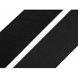 Bandă arici autoadezivă la metru, complet (puf + scai), 80 mm, negru