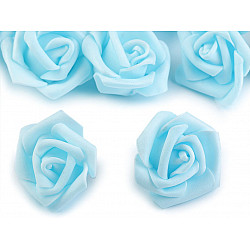 Trandafiri din spumă, Ø4 cm, albastru azur, 10 buc.