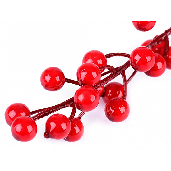 Crenguță decorativă cu bobițe, roșu
