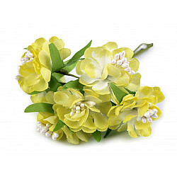 Flori artificiale decor, galben deschis, 6 buc.