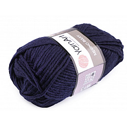 Fir de tricotat Merino bulky, 100 g - albastru închis