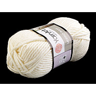 Fir de tricotat Merino bulky, 100 g - crem deschis
